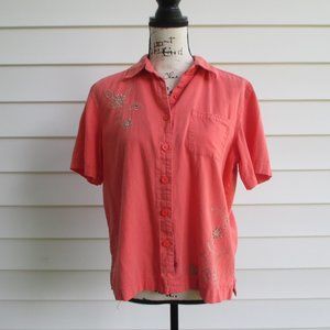 Sun Bay Cottons Size Medium Coral Top